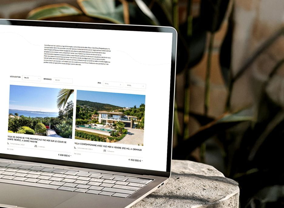 sea view property laptop